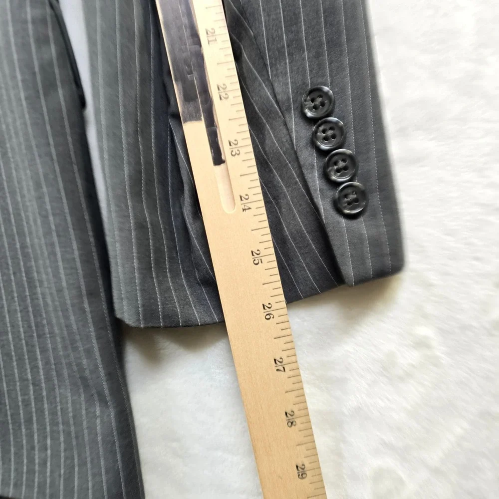 Michael Kors Suit Mens 42R 2‎ Piece Pants 38x34 Grey Pinstripe Business Work